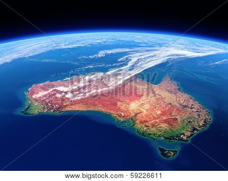 Australia seen from space - Earth daytime series (Elements of this 3d image furnished by NASA)