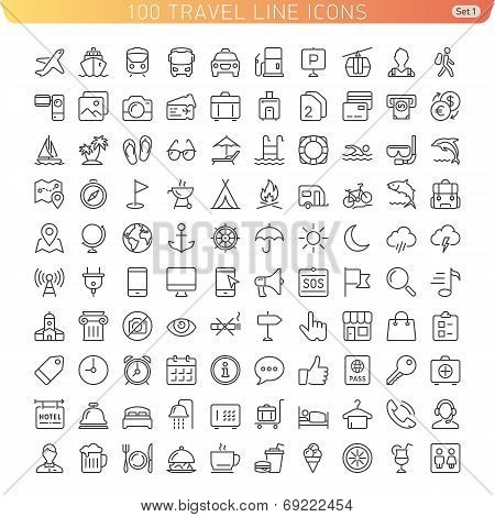 Travel Line Icons