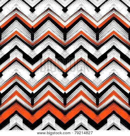 Multicolor hand drawn pattern zigzag