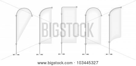 Flag vector blank banner stand display, Marketing and canvas, set of promotion banners