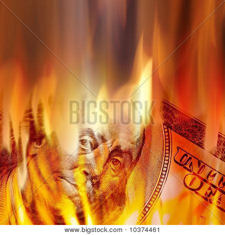 Geld In Flammen brennen