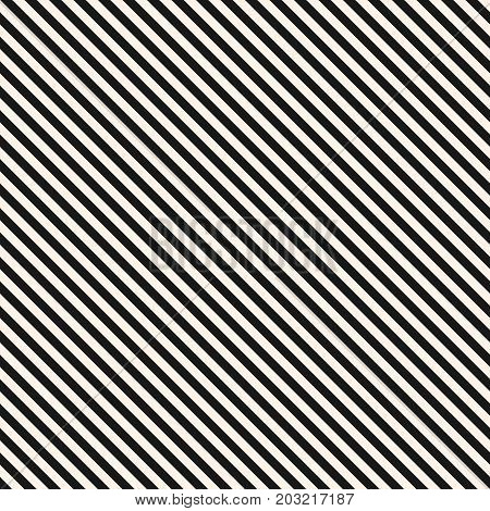 Stripes seamless pattern. Thin diagonal lines texture, 45 degrees inclination. Modern abstract geometric background. Black and white. Simple striped template. Universal repeat design element. Lines pattern, diagonal pattern, design pattern, stripes textur