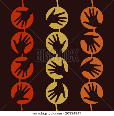 Hanging hand circles design.