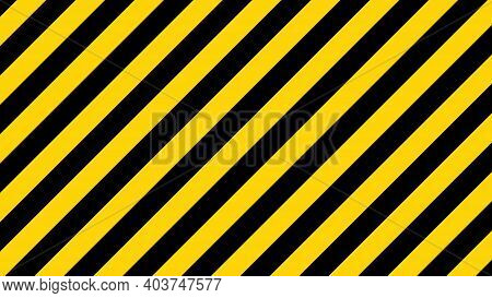 Black And Yellow Diagonal Line Striped. Blank Vector Illustration Warning Background. Hazard Caution