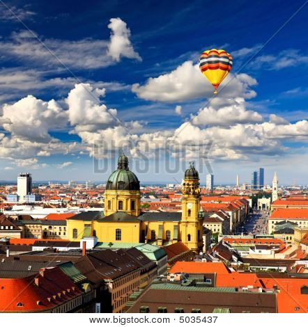 The Aerial View Of Munich City Center