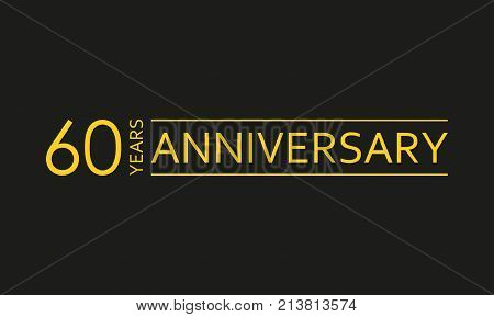 60 years anniversary emblem. Anniversary icon or label. 60 years celebration and congratulation design element. Vector illustration.