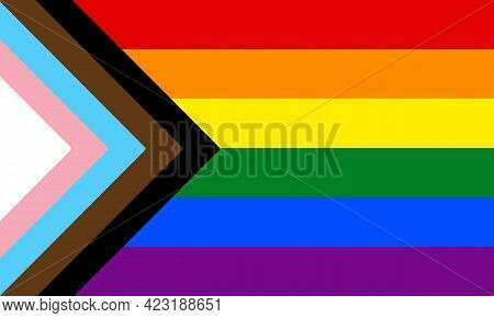 New Lgbtq Pride Flag. Vector Banner Flag For Lgbt, Lgbtq Or Lgbtqia Pride