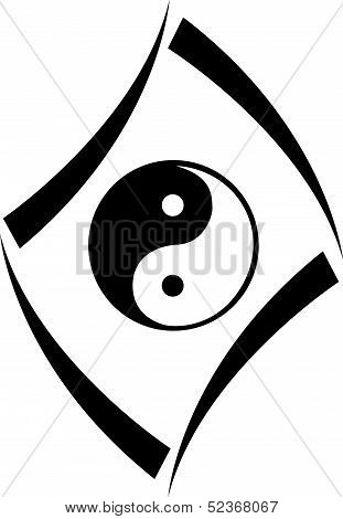 Harmony Icon concept with yin and yang symbol