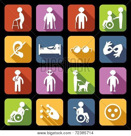 Disabled Icons Set Flat