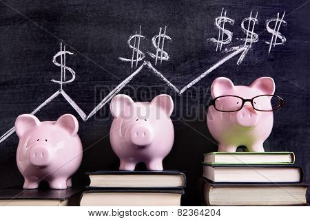 Piggy Banks With Savings Chart