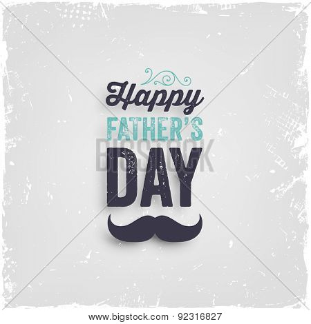 Happy Father's Day Card with Paper Background. Retro Style Design.