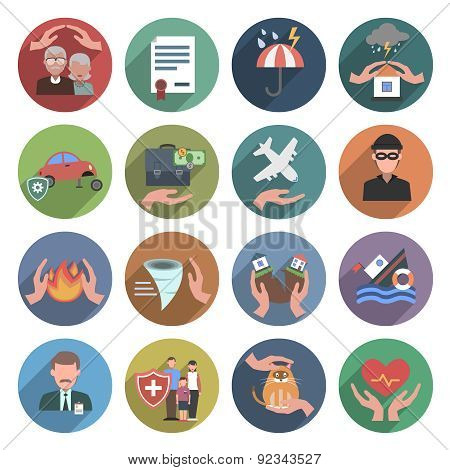 Insurance Icons Flat Set