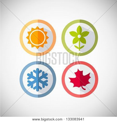 Four seasons icon symbol vector illustration. Weather forecast. Season simple elements