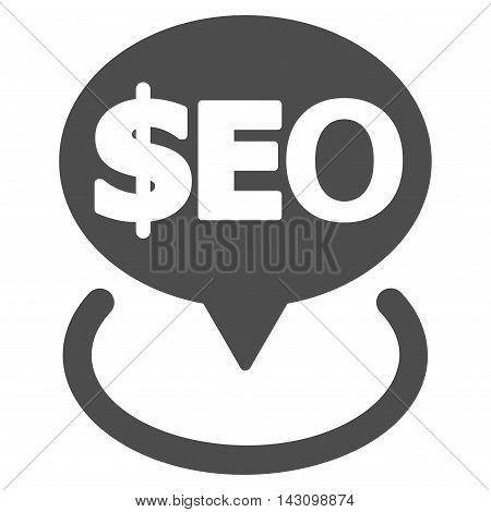 Geotargeting Seo icon. Vector style is flat iconic symbol with rounded angles, gray color, white background.