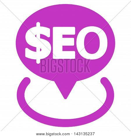 Geotargeting Seo icon. Vector style is flat iconic symbol with rounded angles, violet color, white background.