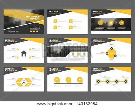 Yellow black Abstract presentation templates Infographic elements template flat design set for annual report brochure flyer leaflet marketing advertising banner template