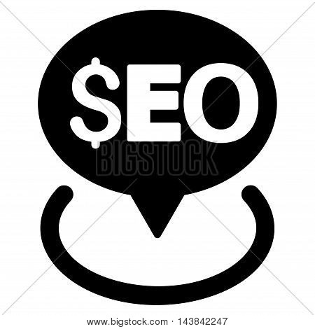 Seo Geotargeting icon. Vector style is flat iconic symbol with rounded angles, black color, white background.