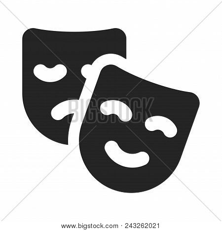 Theater Masks Icon Simple Vector Sign And Modern Symbol. Theater Masks Vector Icon Illustration, Edi