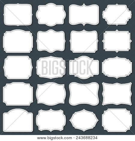 Vintage Cardboard Blank Labels. Old Fashion Victorian Invitation Vector Frames Isolated. Cardboard P