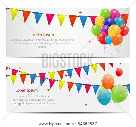 Color glossy balloons card background vector illustration