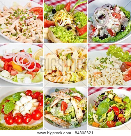 Various Salads Collage