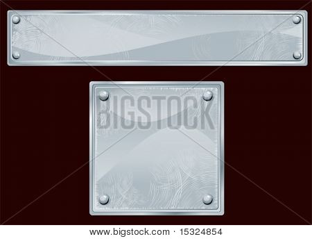 Steel,aluminum metallic plate/sign . Vector illustration