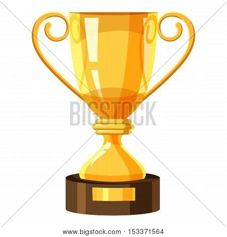 Gold trophy cup icon. Isometric 3d illustration of trophy cup vector icon for web