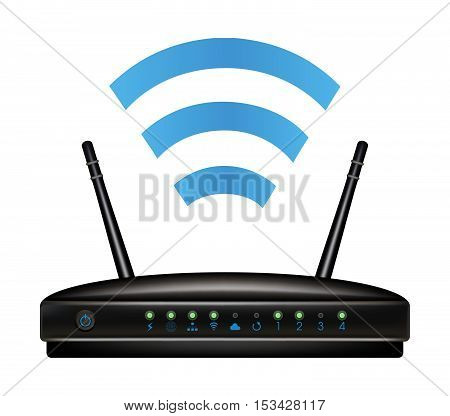 a black wifi wireless ethernet modem router