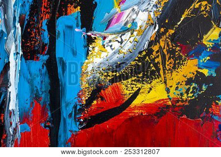 Abstract Art Background. Oil Painting On Canvas. Decoration, Colors.