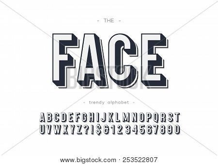 Vector Face Font Bold Style For Logo, Decoration, Party Poster, T Shirt, Book, Greeting Card, Sale B