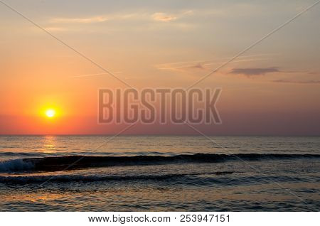 Sunset. Beautiful Sunset Baltic Sea. Painting Sea Sunset. The Sea At Sunset. Amazing Sea Sunset. Sun