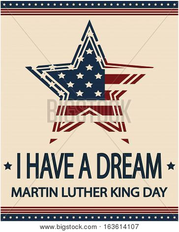 Martin Luther King Day card or background. vector illustration.