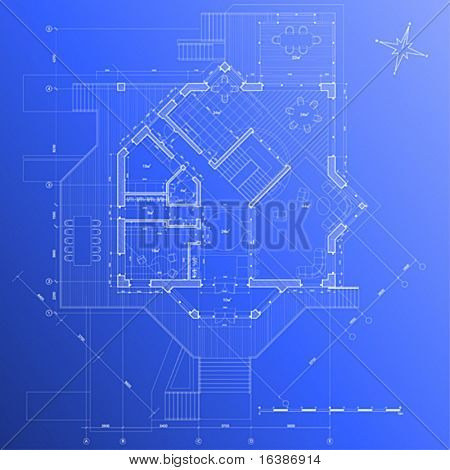 ev planı: vektör blueprint