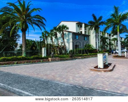 Siesta Key, Usa - May 11, 2018: The Beach Hotel Or Siesta Beach Resort And Suites At Siesta Key At F