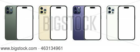 Iphone 14 Pro Mockup (purple, Black, Gold, Silver). Iphone 14 Realistic Vector. Smartphone Mockup. M