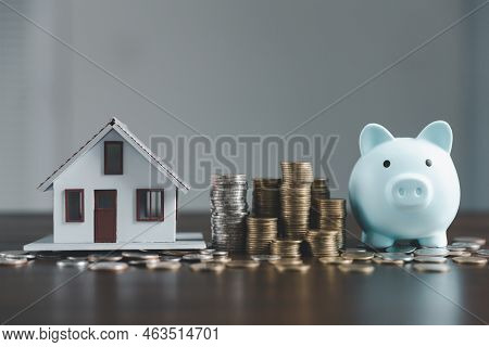 Saving Investment Home With Loan Finance Money Business Concept. Investment Banking Finance For Resi