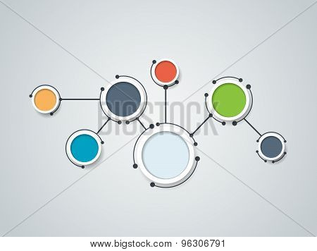 Vector illustration of abstract molecules and communication