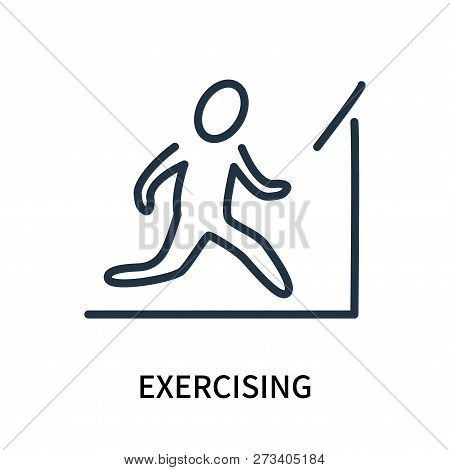 Exercising Icon Isolated On White Background. Exercising Icon Simple Sign. Exercising Icon Trendy An