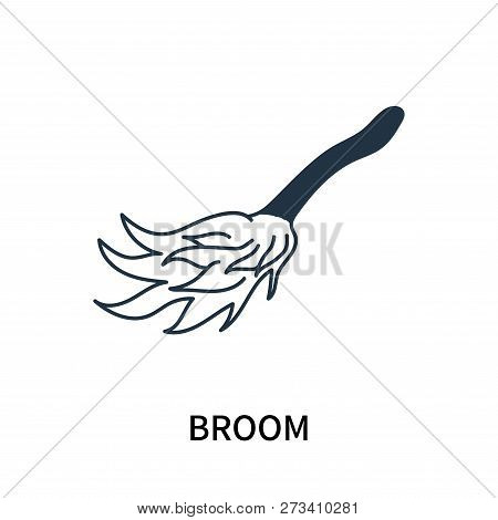 Broom Icon Isolated On White Background. Broom Icon Simple Sign. Broom Icon Trendy And Modern Symbol