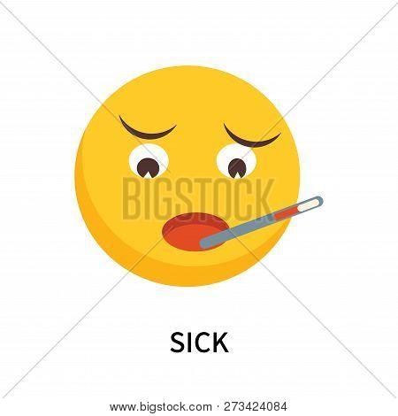 Sick Icon Isolated On White Background. Sick Icon Simple Sign. Sick Icon Trendy And Modern Symbol Fo