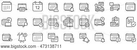 Schedule Appointment, Event Date, Time Planner Line Icons. Calendar Line Icons. Account Report, Deli