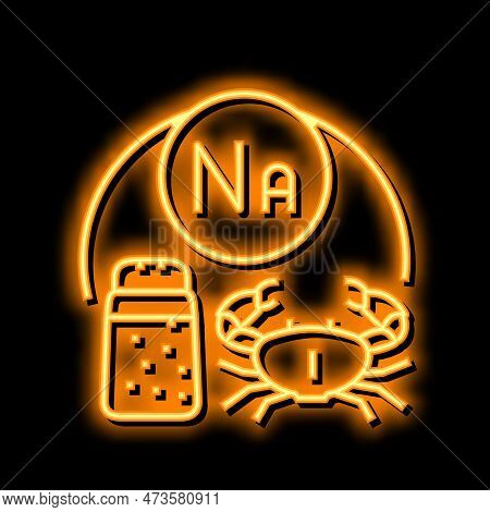 Vitamin Na Neon Light Sign Vector. Vitamin Na Illustration