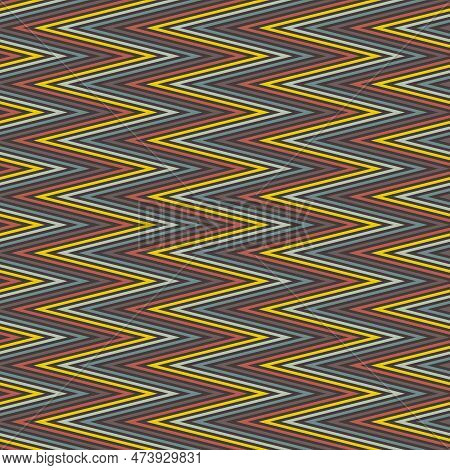 Chevron Pattern. Zigzag Stripes Seamless Texture. Vector Colorful Ornament With Lines, Striped Zig Z