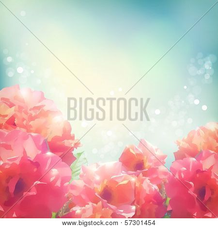 Shining flowers roses (peonies) background