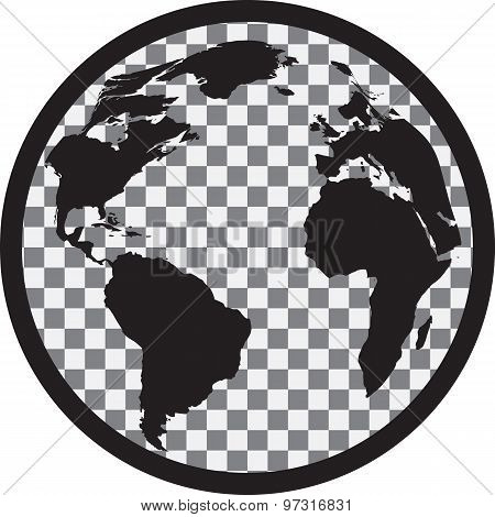 Icon of black and white globe