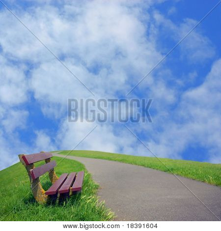 au repos sur la route à un bel avenir avec faible profondeur