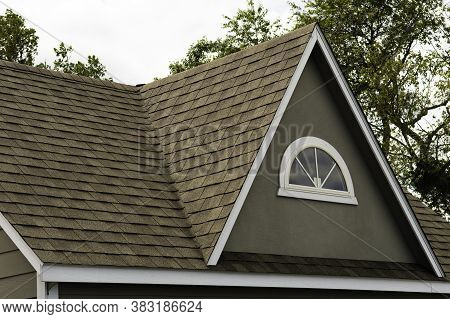 Roof Covered Asphalt Shingles Roofing Construction House Rooftop Construction