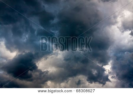 Background From The Sky And Dark Storm Clouds