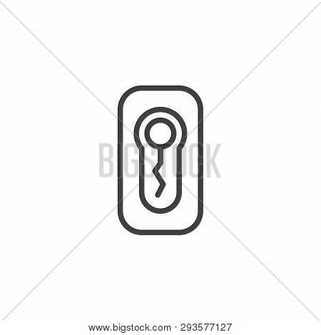 Keyhole And Picklock Line Icon. Linear Style Sign For Mobile Concept And Web Design. Hacker Attack O