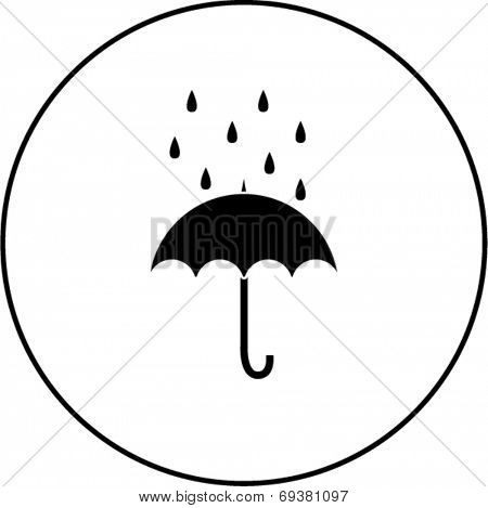 umbrella with rain symbol